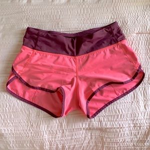 Lululemon speed up bright pink shorts size 2